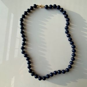 16" blue beaded necklace